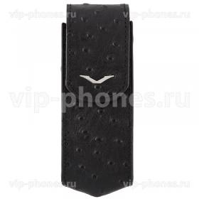 Кожаный чехол для Vertu Signature S Design black Ostrich
